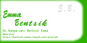 emma bentsik business card